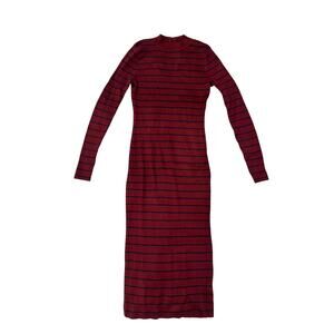 Abercrombie & Fitch Ribbed Knit Striped Bodycon Midi Dress Women’s Medium Preppy